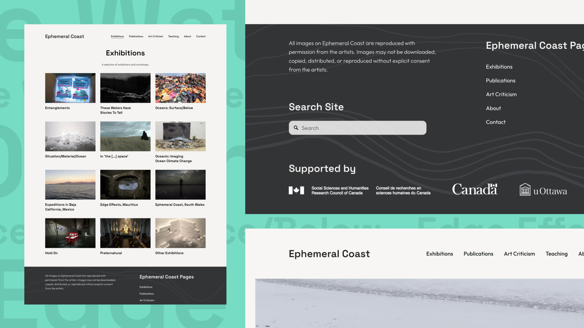 Collage of different visual branding componenets for the Flow Project